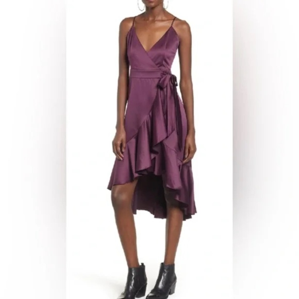 BAND OF GYPSIES PAYTON PLUM WRAP DRESS Sz M